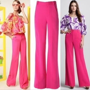 ALICE + OLIVIA PINK DYLAN Flared Wide Leg  pants 2
